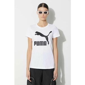 Puma tricou din bumbac Classic Logo Tee culoarea alb 530076.02-white imagine
