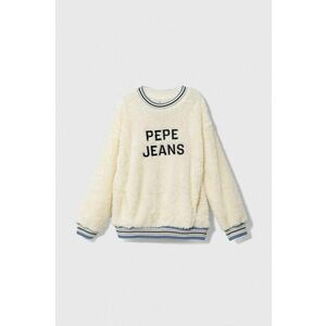 Pepe Jeans bluza copii culoarea bej, cu imprimeu imagine