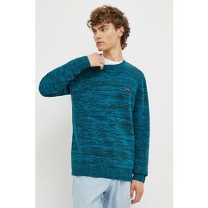 Levi's pulover de lana barbati, culoarea turcoaz imagine