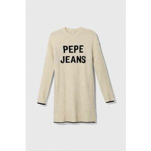 Pepe Jeans rochie din amestec de lână pentru copii culoarea bej, mini, oversize imagine