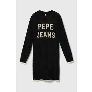 Pepe Jeans rochie din amestec de lână pentru copii culoarea negru, mini, oversize imagine