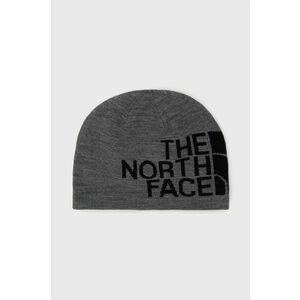 The North Face Beanie cu două fețe culoarea gri, din tesatura neteda imagine