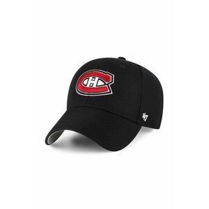 47brand șapcă NHL Montreal Canadiens culoarea negru, cu imprimeu H-MVP10WBV-BKD imagine