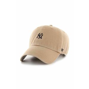 47brand șapcă de baseball din bumbac MLB New York Yankees culoarea bej, cu imprimeu imagine