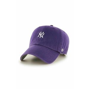 47brand șapcă de baseball din bumbac MLB New York Yankees culoarea violet, cu imprimeu B-BSRNR17GWS-PP imagine