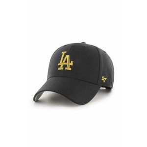 47brand șapcă din amestec de lână MLB Los Angeles Dodgers culoarea negru, cu imprimeu imagine