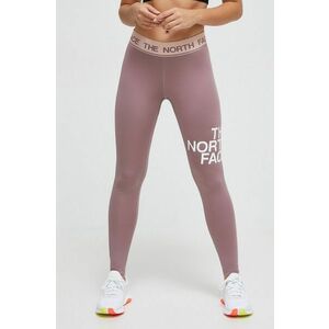 The North Face leggins de antrenament culoarea roz, cu imprimeu imagine