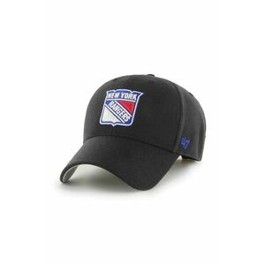 47brand șapcă de baseball din bumbac NHL New York Rangers culoarea negru, cu imprimeu H-MVP13WBV-BKB imagine