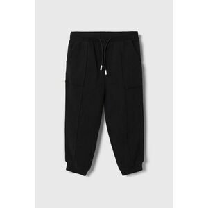 Sisley pantaloni de trening pentru copii culoarea negru, neted imagine