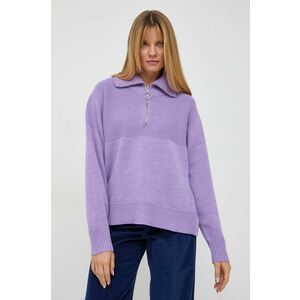 Beatrice B pulover de lana femei, culoarea violet, light, cu turtleneck imagine