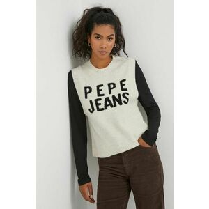 Pepe Jeans vesta din amestec de lana Denisse culoarea bej imagine