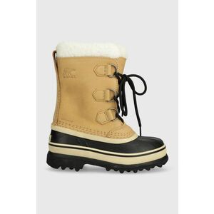 Sorel cizme de iarna pentru copii din piele intoarsa 1123511 culoarea bej, Youth Caribou imagine