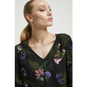 Medicine bluza femei, culoarea negru, in modele florale imagine