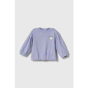 United Colors of Benetton bluza culoarea violet, cu imprimeu imagine