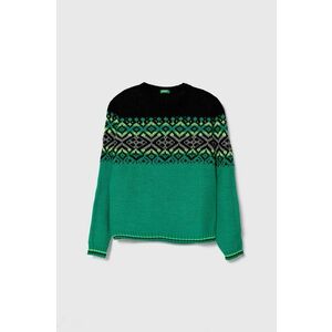 United Colors of Benetton pulover pentru copii din amestec de lana culoarea verde imagine