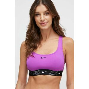 Nike sutien de baie Logo Tape culoarea violet, cupa usor rigidizata imagine