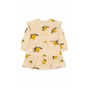 Konges Sløjd rochie din bumbac pentru copii culoarea galben, mini, evazati imagine