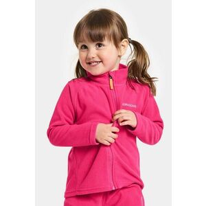 Didriksons bluza copii MONTE KIDS FULLZIP culoarea roz, neted imagine