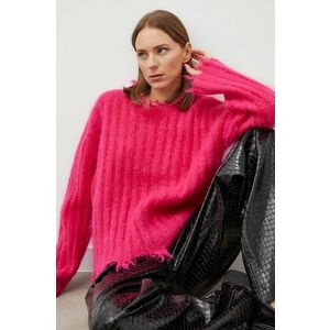 Herskind pulover de lana femei, culoarea roz imagine
