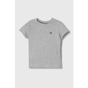 Lacoste tricou de bumbac pentru copii culoarea gri, neted imagine