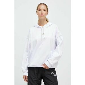 adidas bluza femei, culoarea alb, cu glugă, modelator imagine