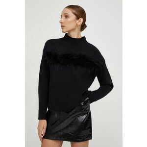 Answear Lab pulover de lana culoarea negru, călduros, cu turtleneck imagine