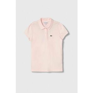 Lacoste tricouri polo din bumbac pentru copii culoarea roz, cu guler imagine