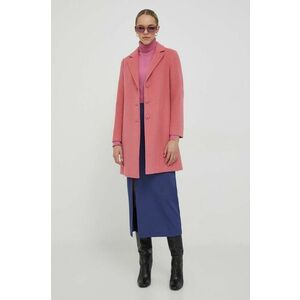 United Colors of Benetton palton de lana culoarea roz, de tranzitie imagine