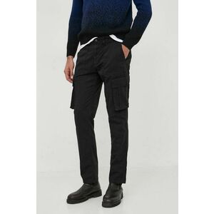 Sisley pantaloni barbati, culoarea negru, cu fason cargo imagine