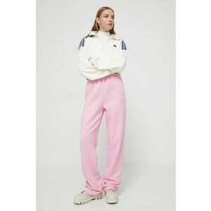 Ellesse pantaloni de trening culoarea roz, neted imagine