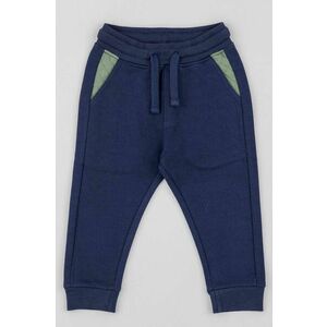 zippy pantaloni de trening din bumbac pentru bebeluși culoarea albastru marin, neted imagine
