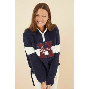 women'secret pulover Mix & Match HARRY POTTER COLLEGE femei, culoarea albastru marin, 3276579 imagine