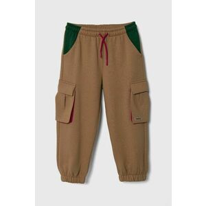 Sisley pantaloni de trening pentru copii culoarea bej, neted imagine