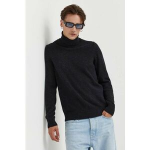 Marc O'Polo pulover de lana barbati, culoarea negru, cu guler imagine