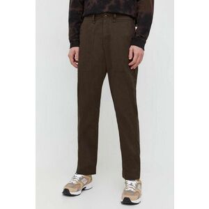 Abercrombie & Fitch pantaloni de bumbac culoarea maro, drept imagine