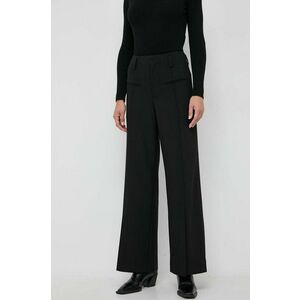Miss Sixty pantaloni de lana culoarea negru, drept, high waist imagine