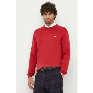 La Martina pulover din amestec de lana barbati, culoarea rosu, light imagine