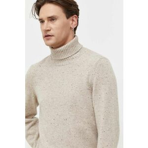 Marc O'Polo pulover de lana barbati, culoarea bej, cu guler imagine