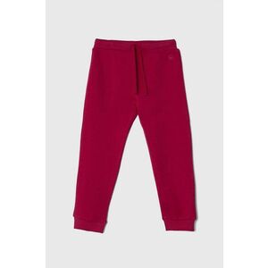 United Colors of Benetton pantaloni de trening pentru copii culoarea roz, neted imagine