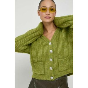 Custommade cardigan din lana culoarea verde, călduros imagine