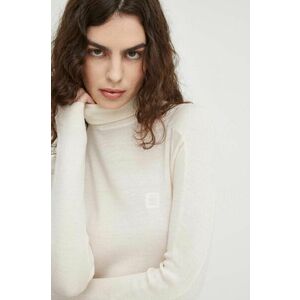 G-Star Raw pulover de lana femei, culoarea bej, light, cu guler imagine