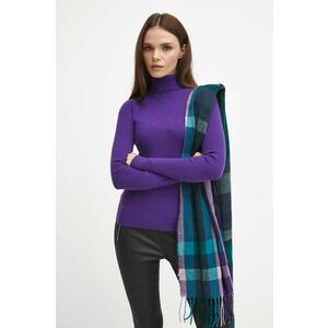 Medicine pulover femei, culoarea violet, light, cu guler imagine