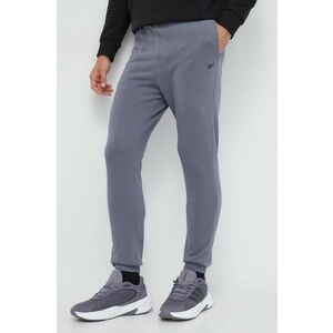 Reebok pantaloni de trening culoarea gri, neted imagine
