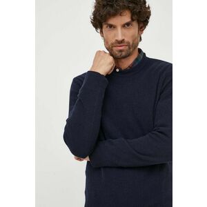 United Colors of Benetton pulover din amestec de lana barbati, culoarea albastru marin imagine