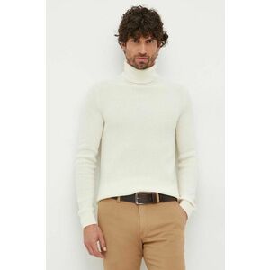 Sisley pulover de lana barbati, culoarea bej imagine
