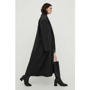 Herskind palton de lana culoarea gri, de tranzitie, oversize imagine