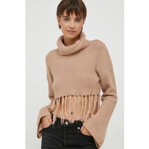 XT Studio pulover femei, culoarea bej, cu guler imagine