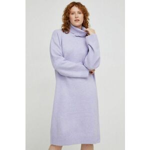 Answear Lab rochie din lana culoarea violet, mini, oversize imagine