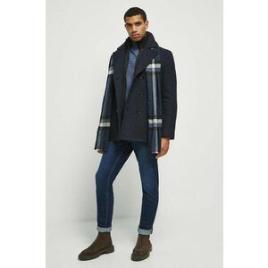 Medicine palton de lana culoarea albastru marin, de iarna, cu doua randuri de nasturi imagine
