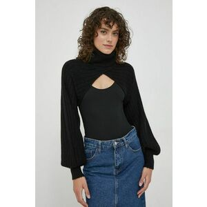 XT Studio pulover femei, culoarea negru, călduros, cu guler imagine